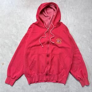 90s Vintage Kansas City Chiefs Red Zip Up Hoodie -M